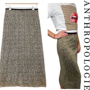 Leopard Print Shimmer Midi Skirt Maeve Anina